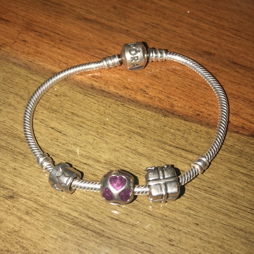 Pandora bracelet with charms